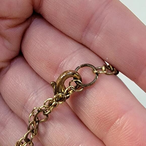 Boho Shell and Gold Tone Necklace with Teardrop Charms Statement Beach Jewelry - Picture 8 of 10